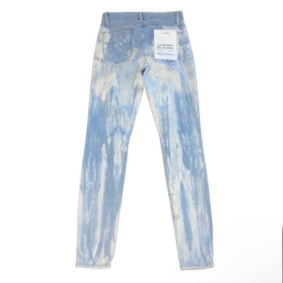 NWT Frame Denim Le Skinny De Jeanne Size 25 Blue and White Mid Rise Denim Jeans - Picture 3 of 16